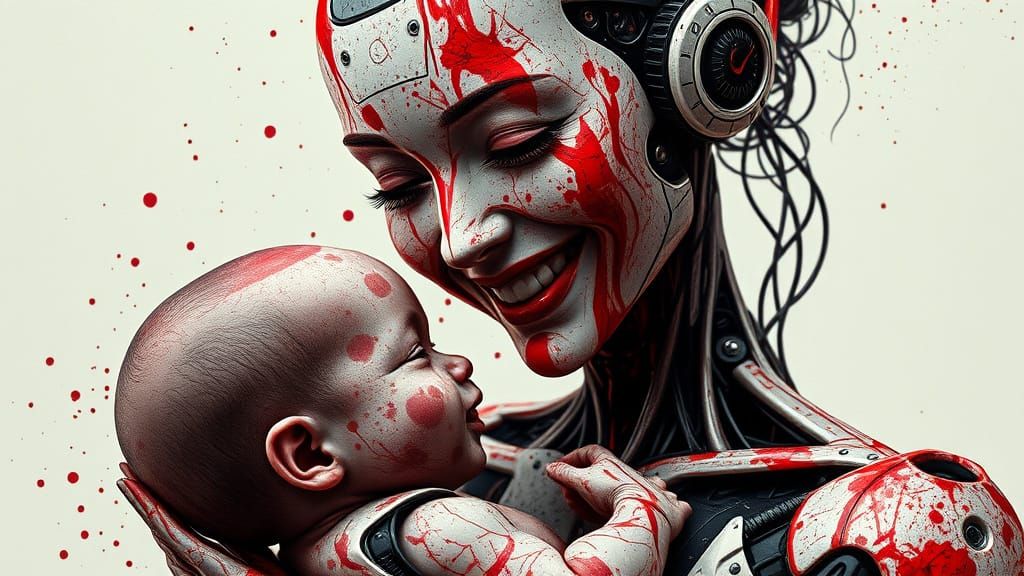 Android Mother in Impasto Portrait