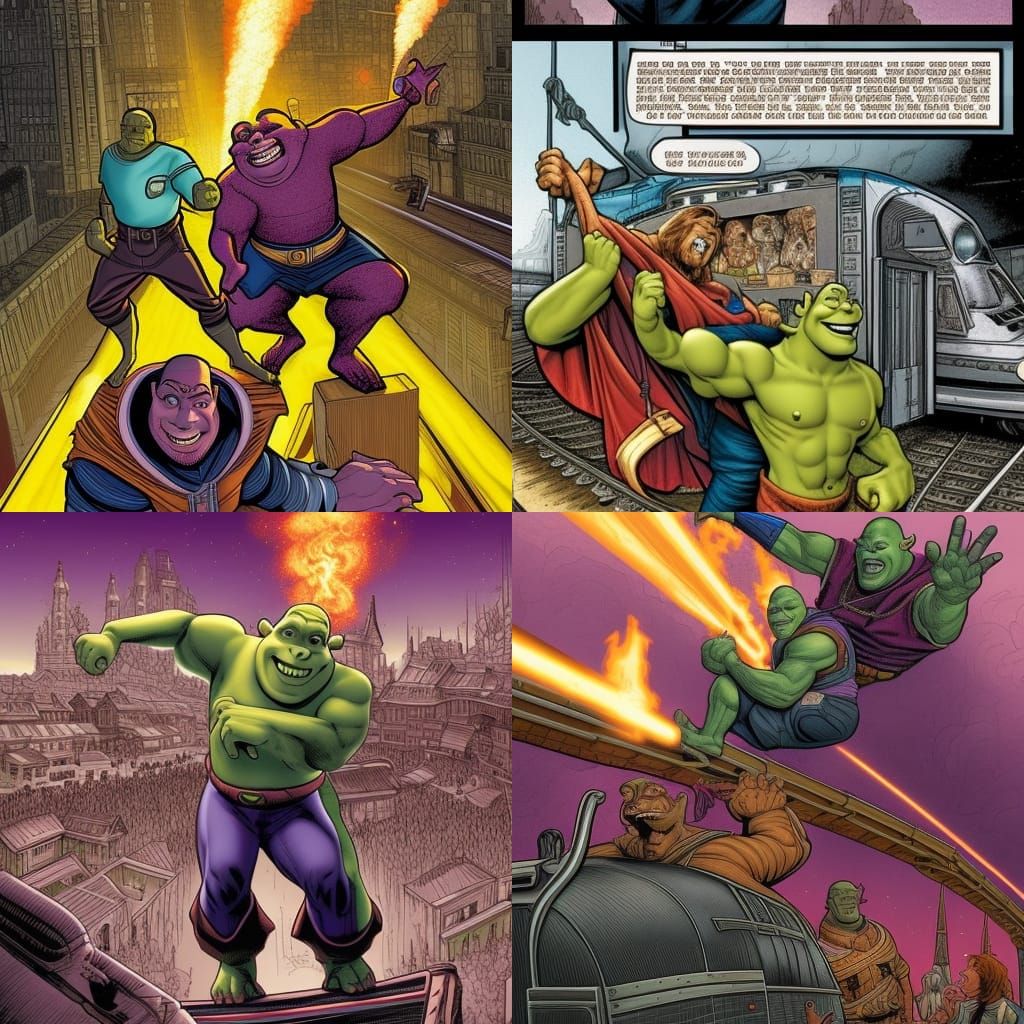 Ogre Versus Titan Battle on a Train