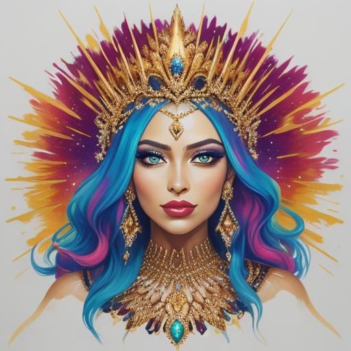 Golden Woman in Graffiti Art Style