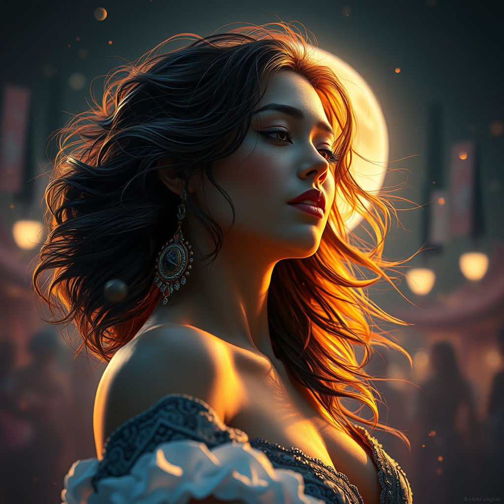 Celestial Ballerina Captured in Triadic Colors