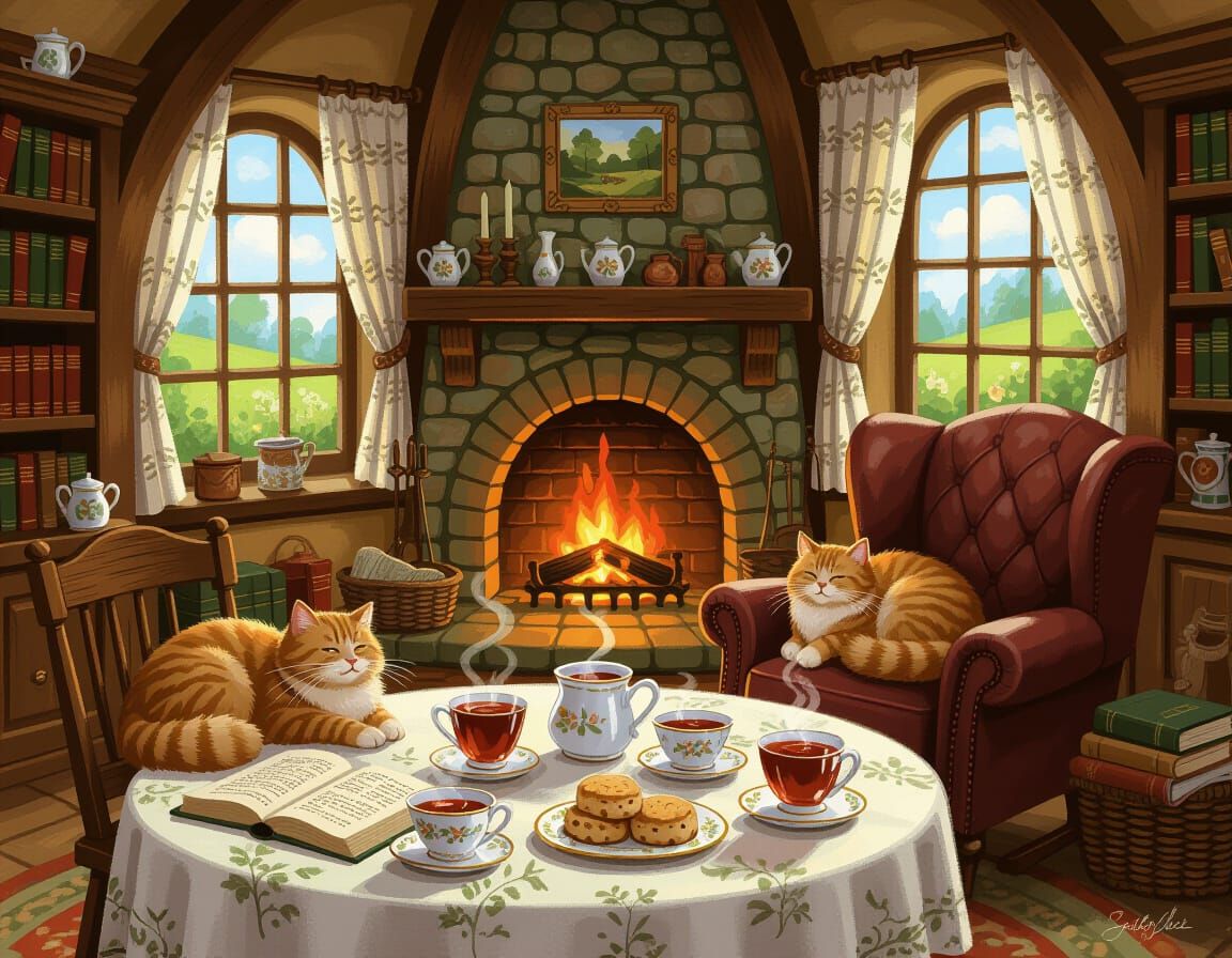 Cozy Hobbit Hole Interior in Victorian Style