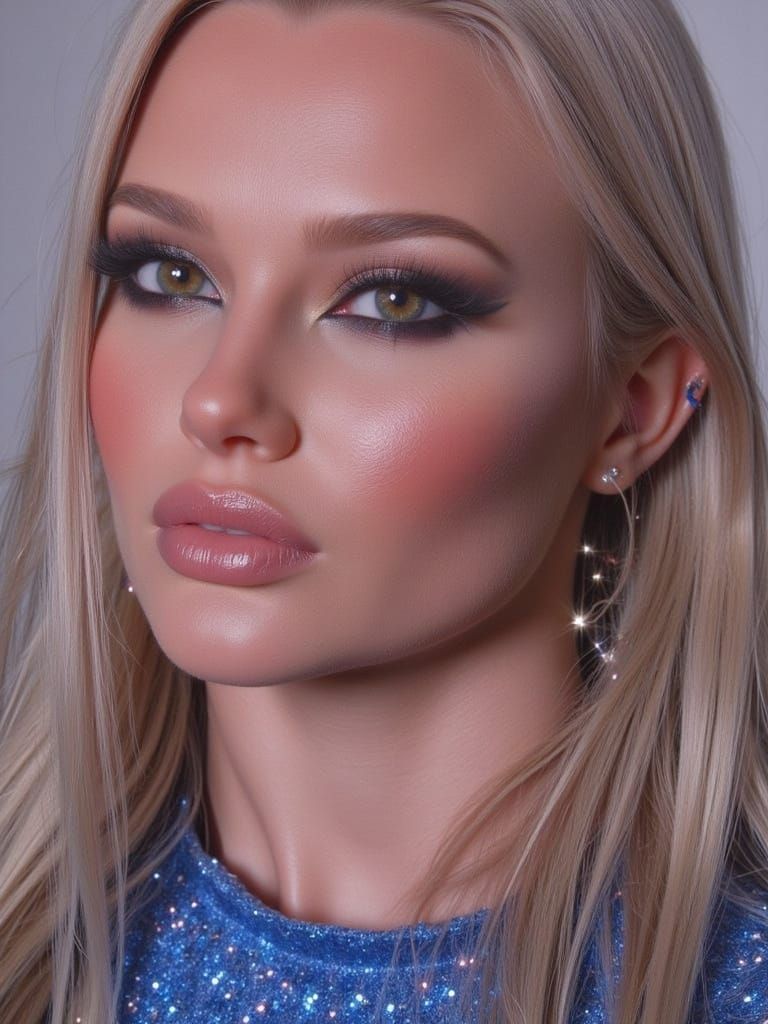 Elegant Woman Portrait in Art Nouveau Style