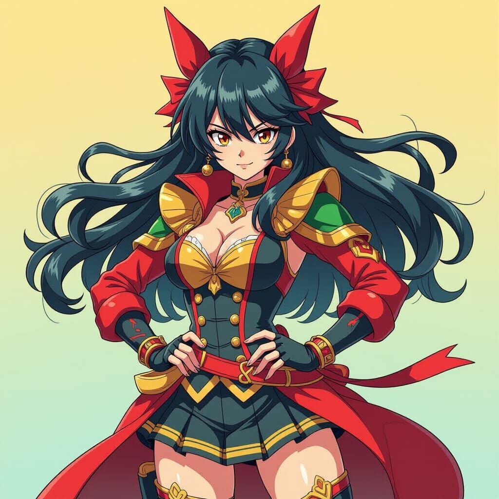 Antimony in Anime Style with Cel-Shaded Colors