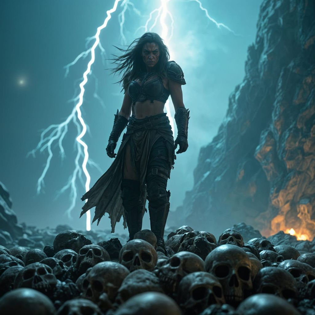 Fierce Orc Warrior on Skull Mountain