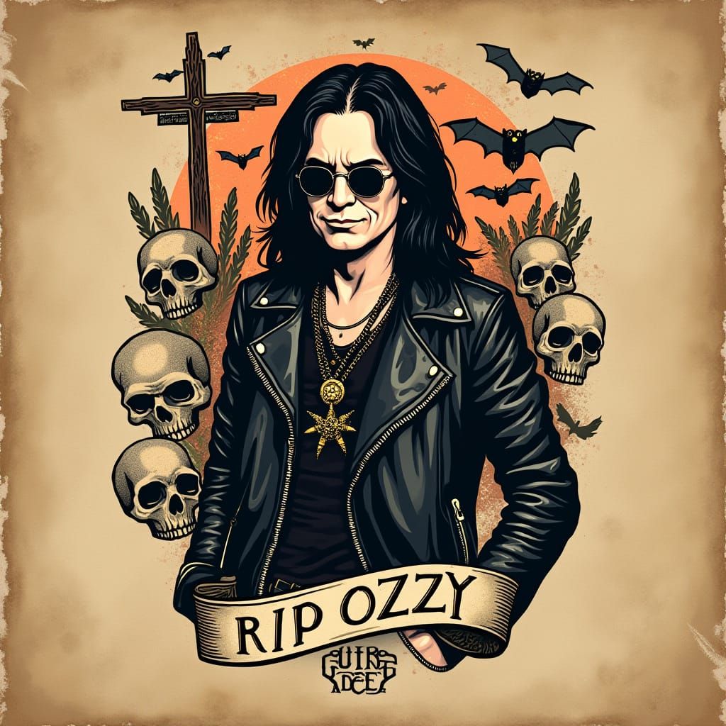 Flash Tattoo Sheet - Ozzy Osbourne