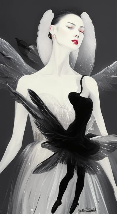 Eldritch Ballerina Portrait in Horror Style