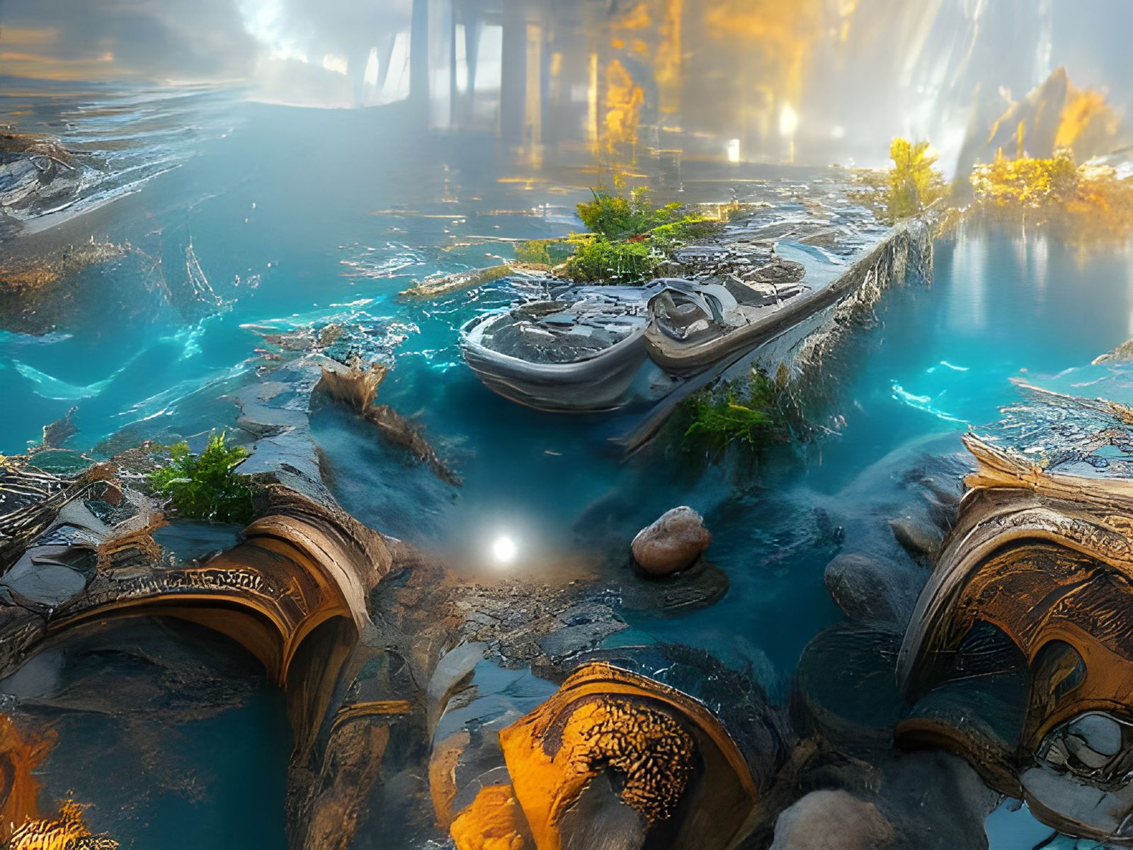 Sunlit Atlantis: Ancient Underwater City
