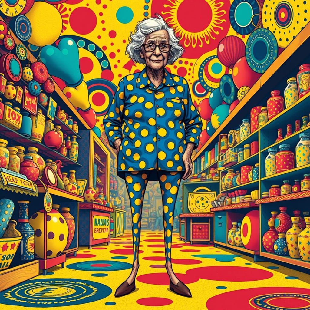 Surreal Grandma Embodies Vibrant Trinket Store