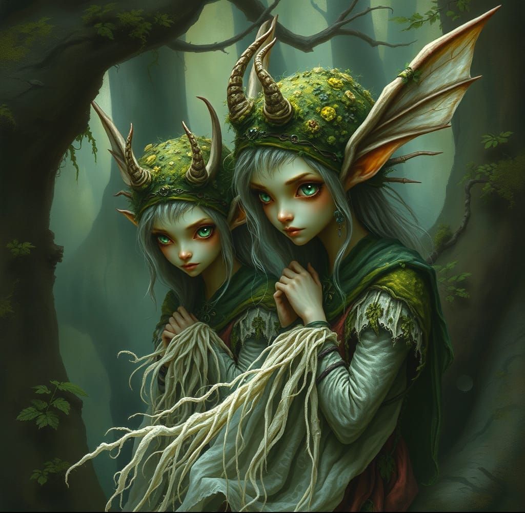 Mystical Fae Creatures in a Dark Realm