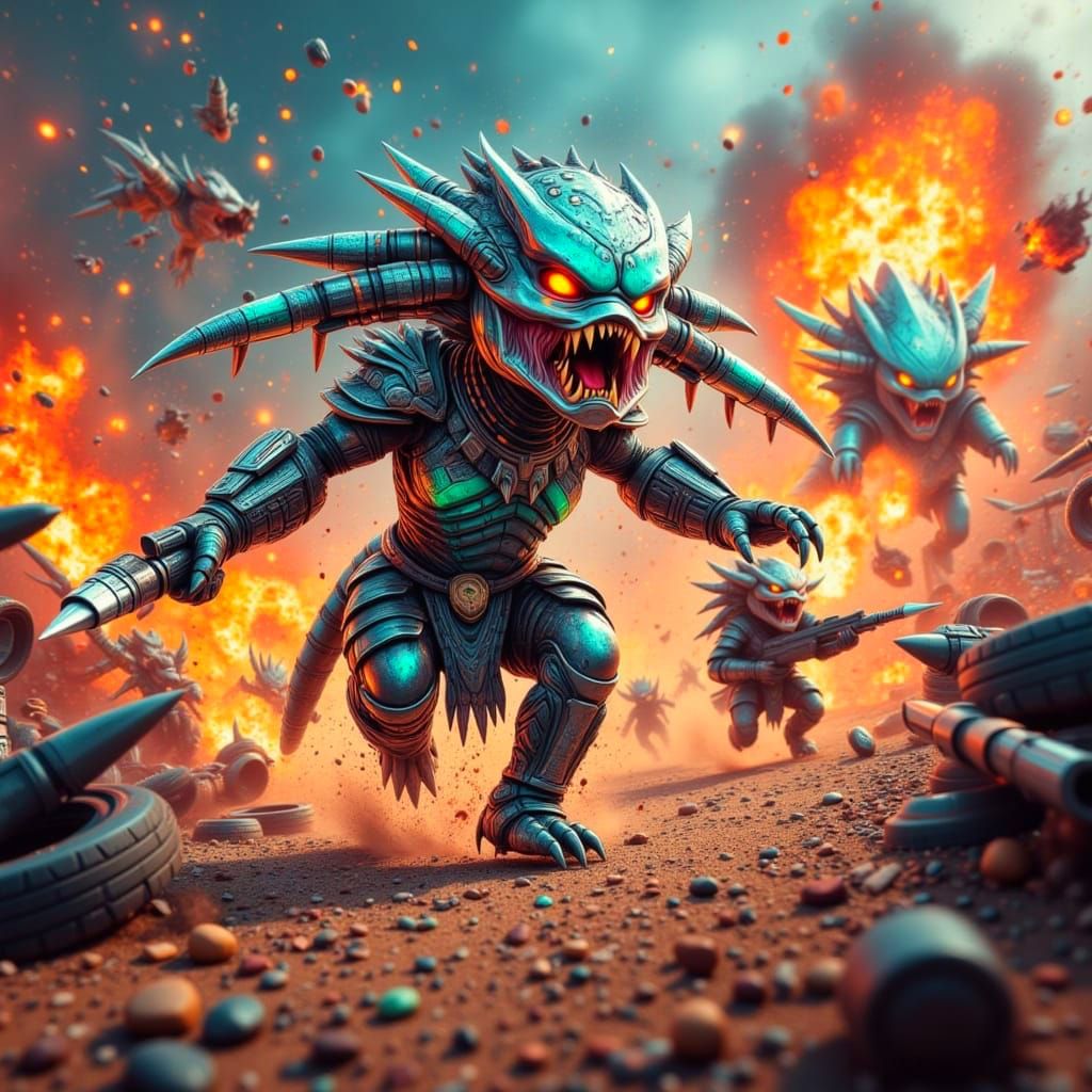 Mystical Creature Racing in a Flaming Chaos