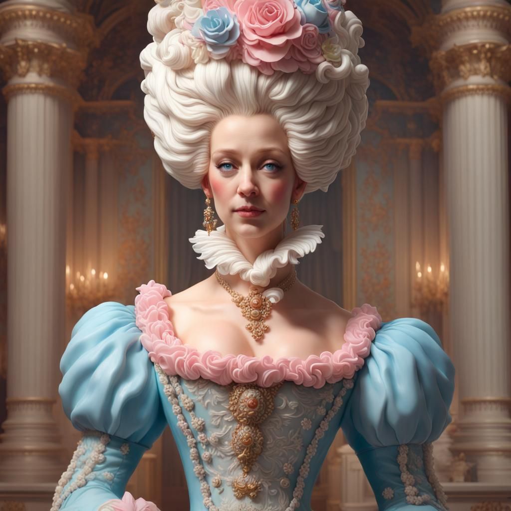 Marie Antoinette Cake Sculpture in Artgerm Style