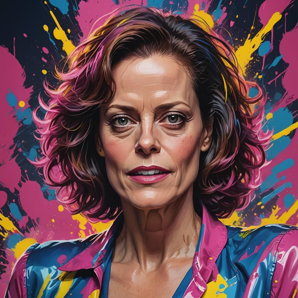 Pop Art Portrait in Bold Contrasting Colors