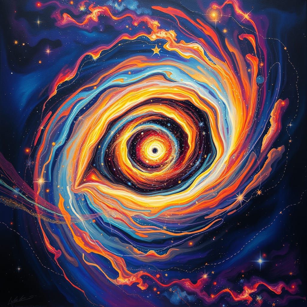 Cosmic Vortex in Deep Blues and Purples