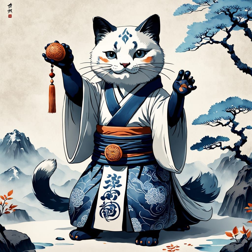 Traditional Japanese Tarot Neko Masterpiece