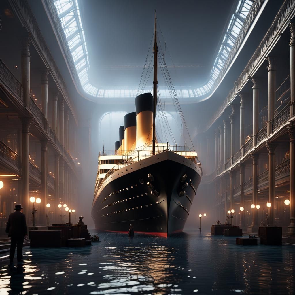 Futuristic Titanic Scene in 8K Resolution