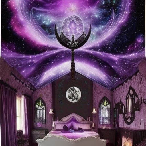 Beautiful Gothic purple bedroom