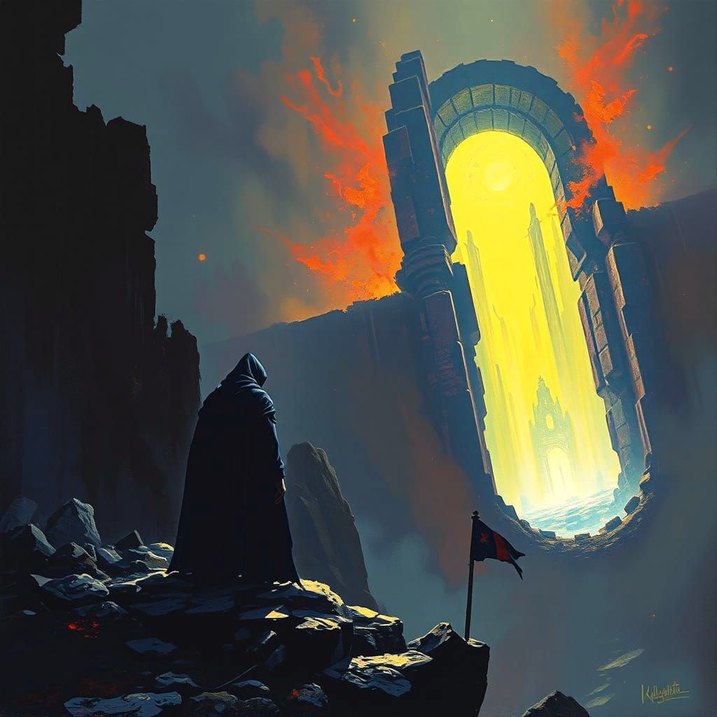Ethereal Cityscape in Dark Fantasy Style