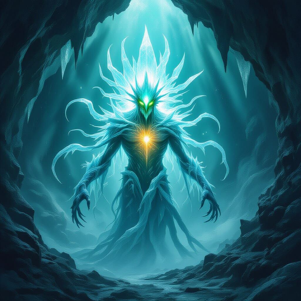 Cosmic Horror Deity Xrib in Underground Cavern