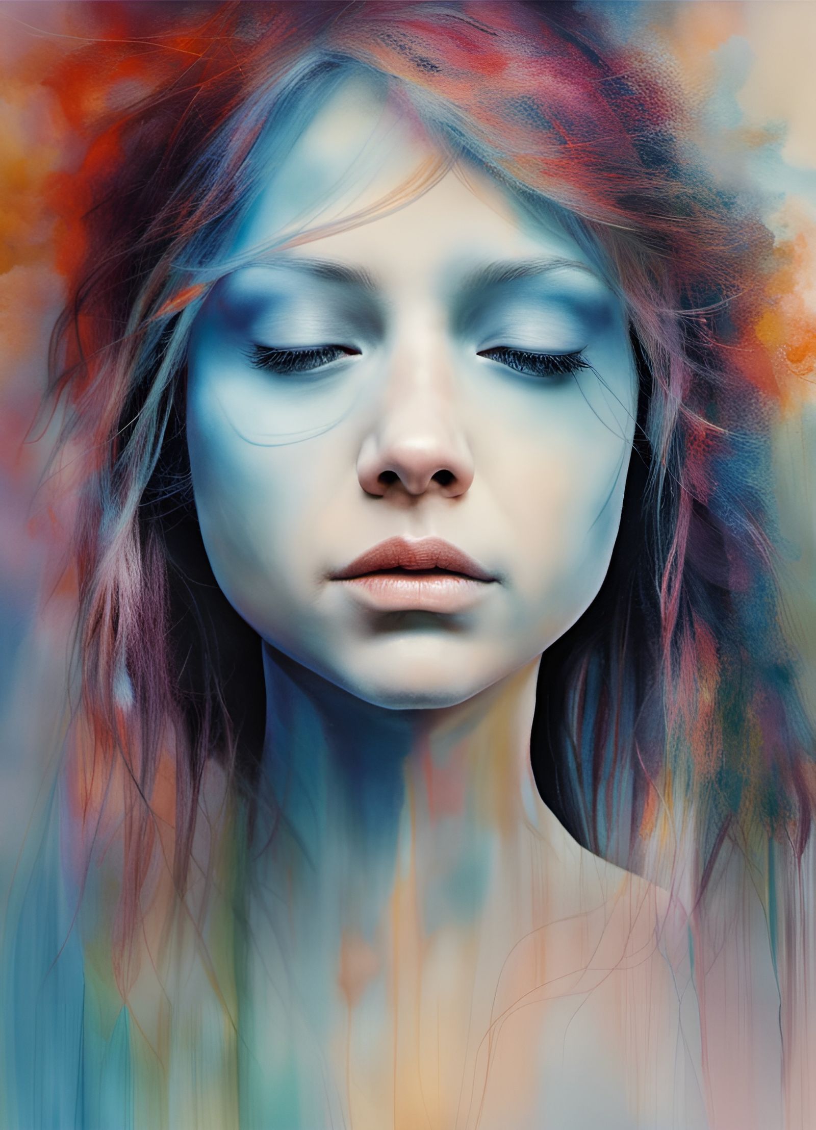 Ethereal Angels Playing with Fire in Watercolor Style