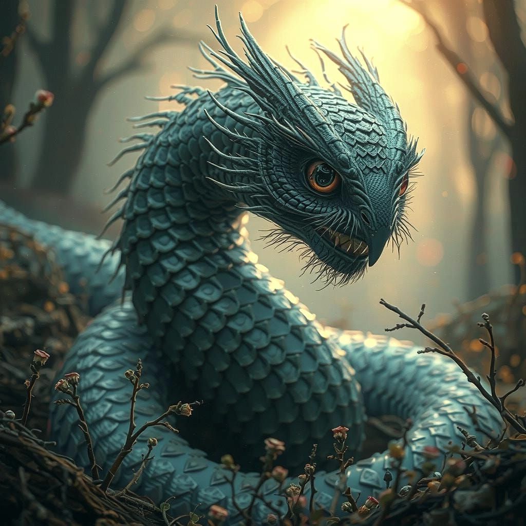 Dragon Serpent: Dark Fantasy Cinematic Art