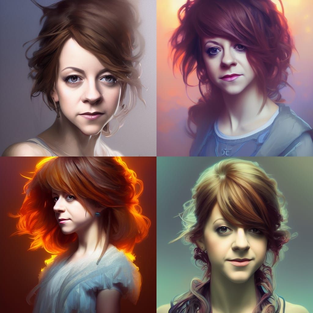Lindsey Stirling Portrait by Greg Rutkowski, Artgerm