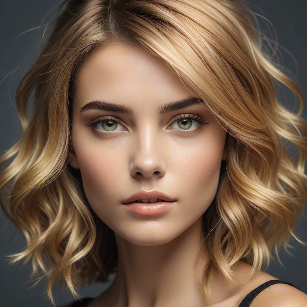 Gorgeous Redheaded Woman in Soft Pastel Hues