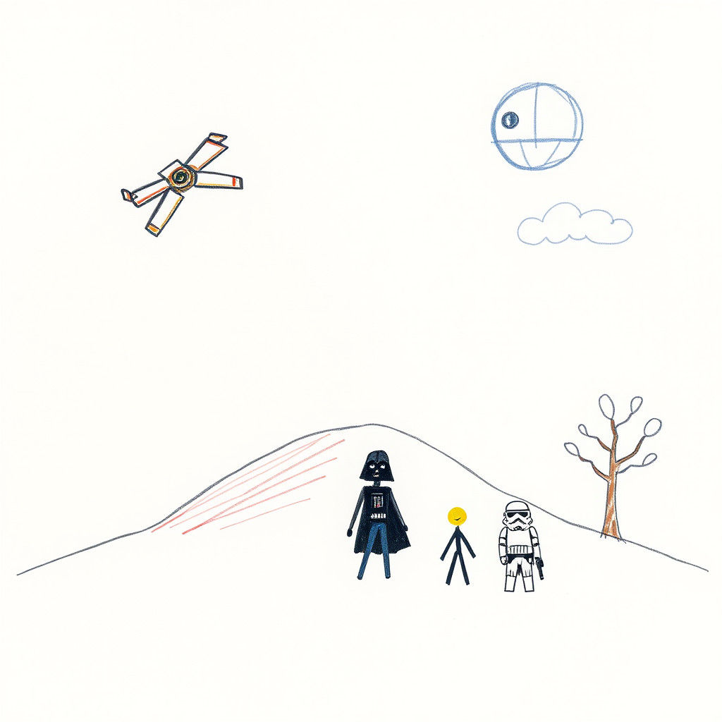 A Whimsical Kindergarten-Inspired Star Wars Doodle