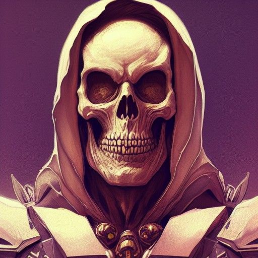 Skeletor Portrait in Hyperdetailed Style