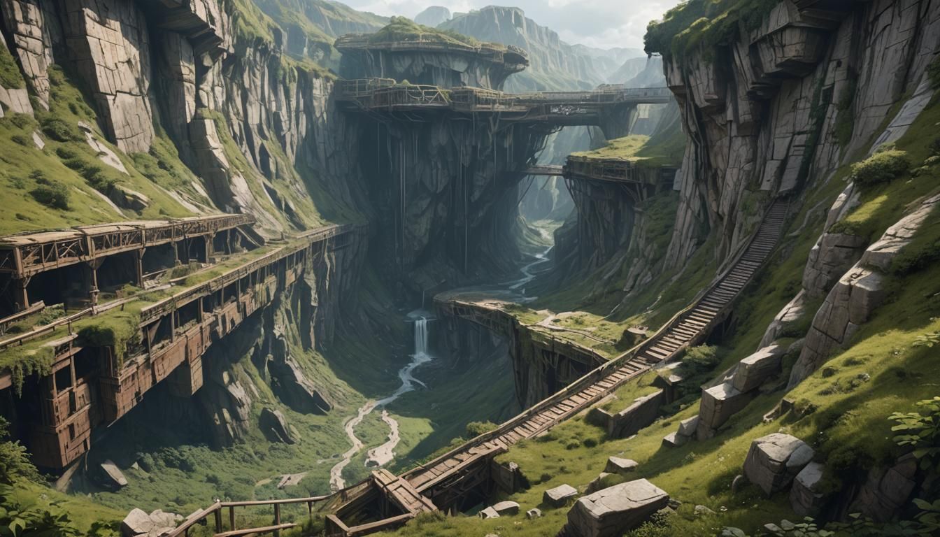 Gigantic Ravine with Abandoned Scientific Entry