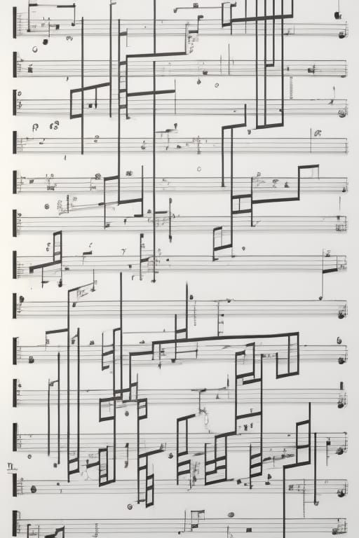 Abstract Graphic Score in Black and White