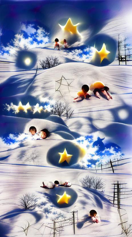 Anime Children Admire Winter Star
