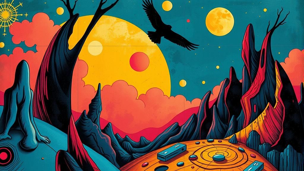 Abstract Art in Surrealist Comic Style