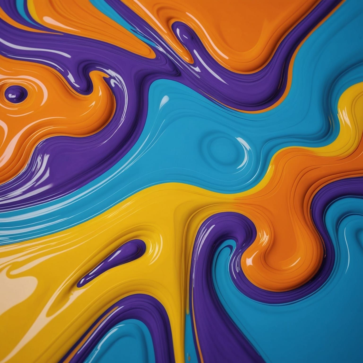 Liquid Paint Creates a Colorful Fluid Display