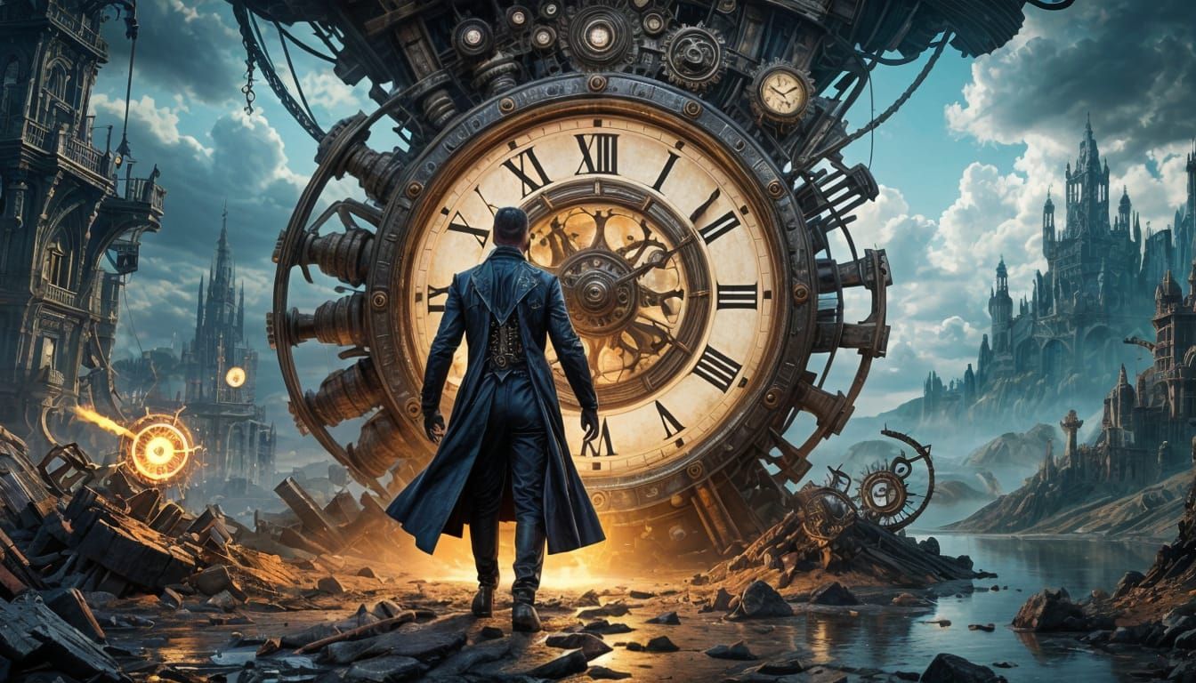 Time Twister: Steampunk Supervillain in Temporal Vortex