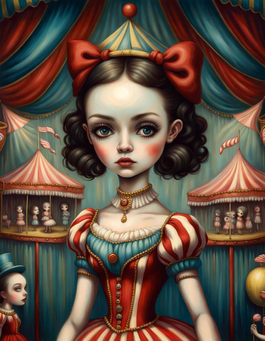 a beautiful circus girl doll, hand-painted
