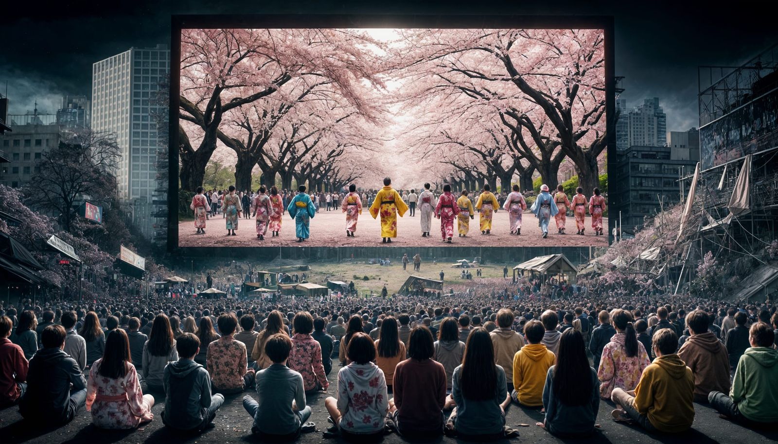 Dystopian World: Cherry Blossom Festival Projection