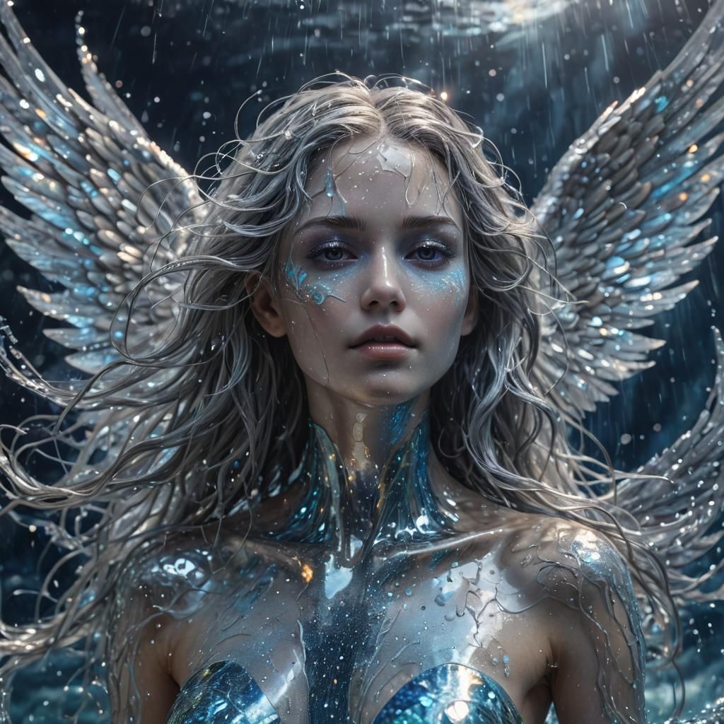 Water Soul in Glass: Cosmic Astral Illustration