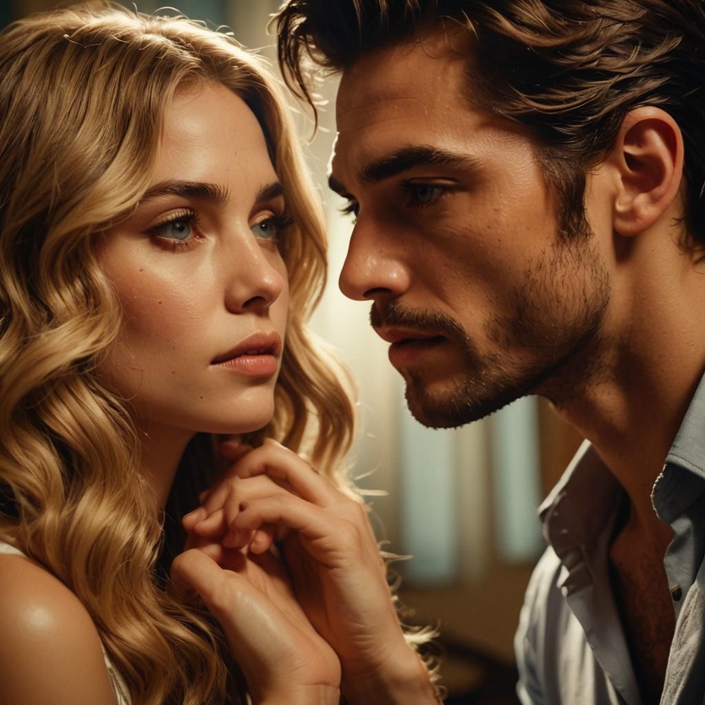 Woman on Hotel Bed in Cinematic Style