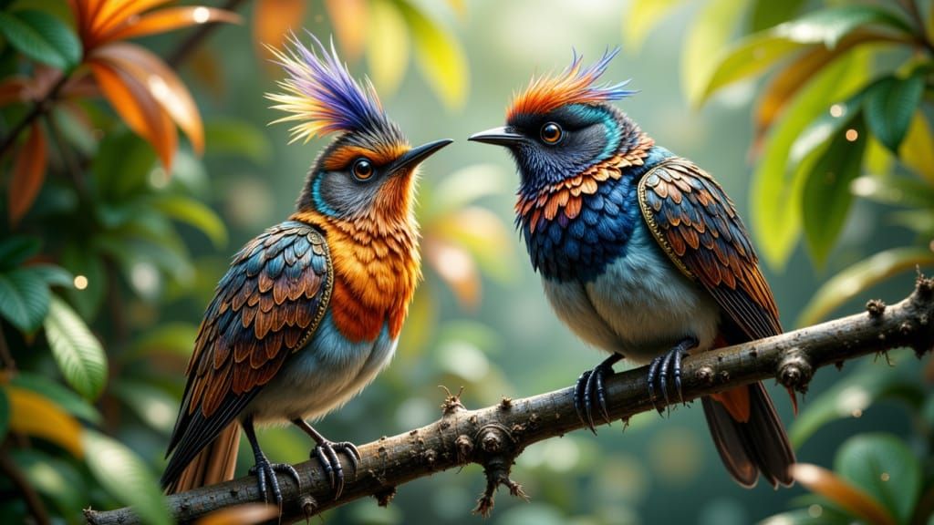 Steampunk Birds in Armour Discussing Magpie Deterrents