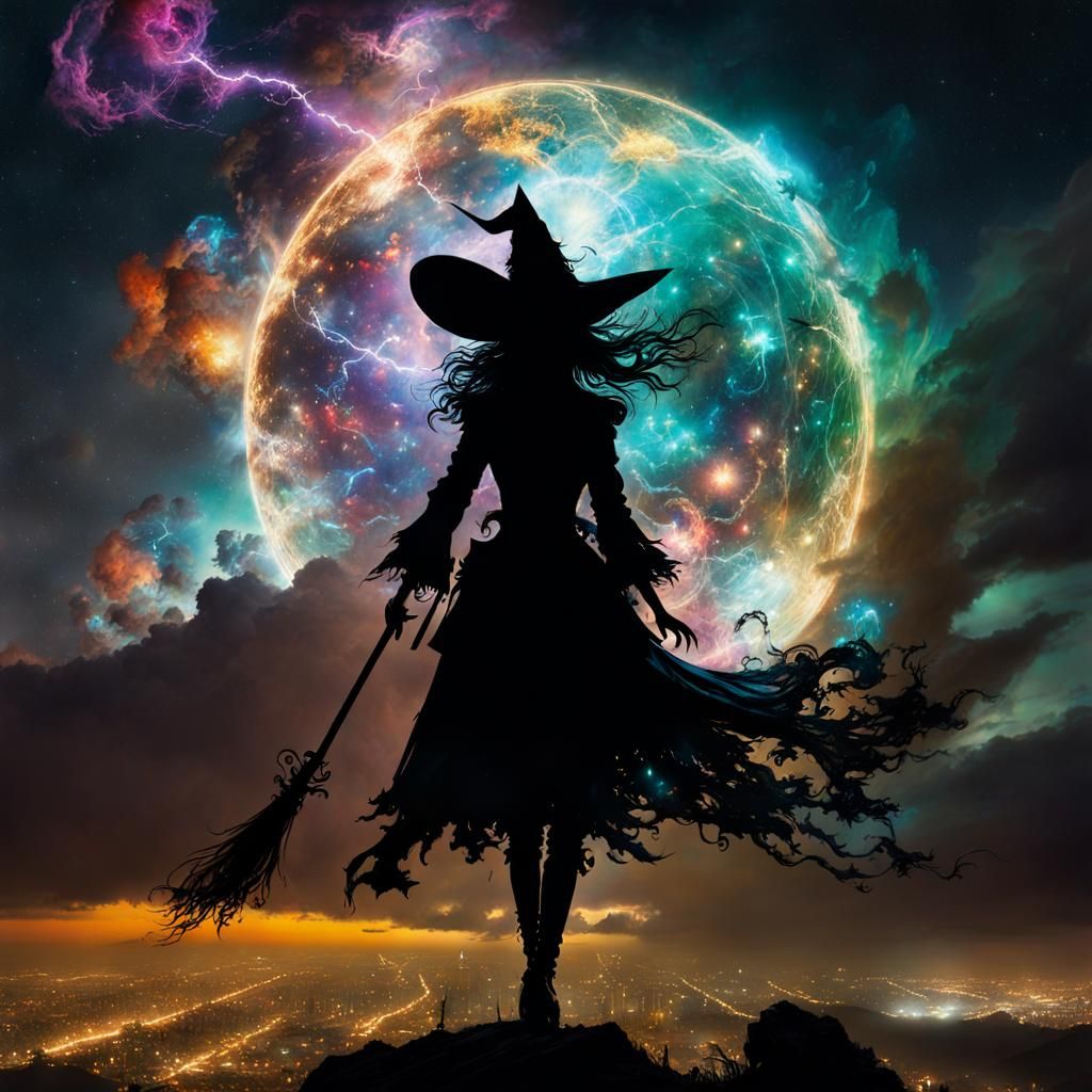 Steampunk Witch in Nebula, Anime Style