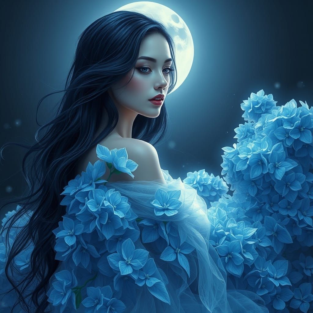 Moonlit Enchantress in Celestial Bloom