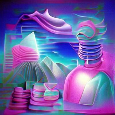 Glowing Neon Abstract in Vaporwave Style
