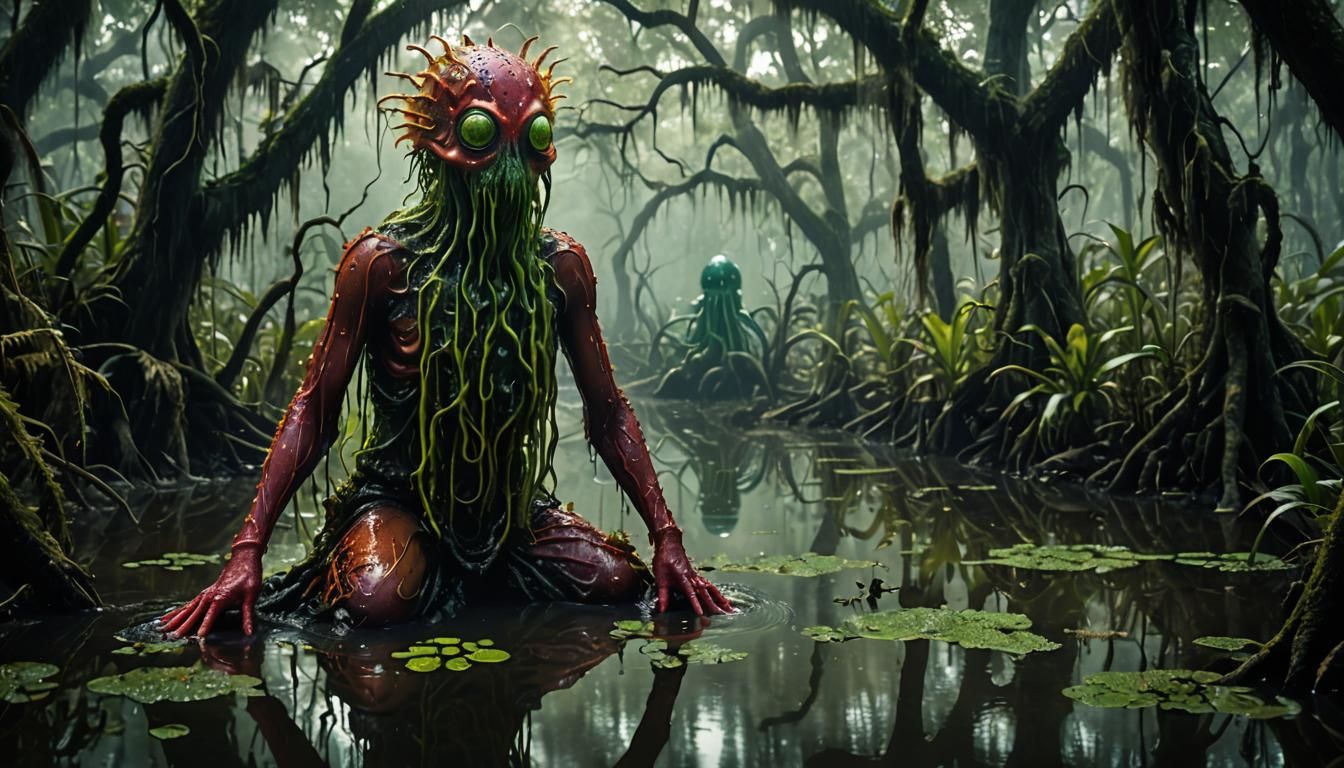 Swamp slitherer on guard