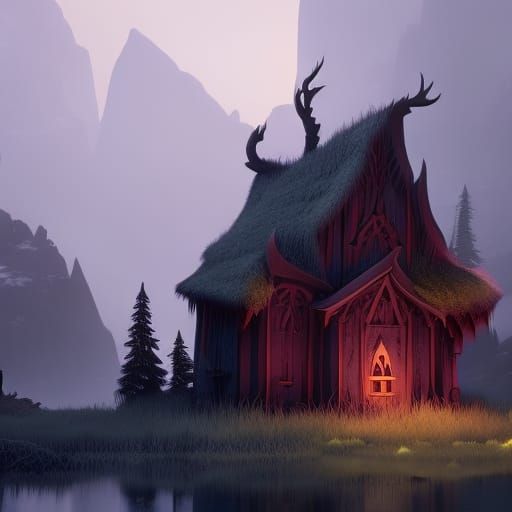 Whimsical Gothic Cabin& magical vibes& gothic vibes& etherea...