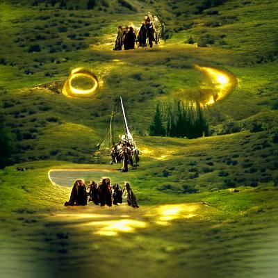 Fantasy Characters Journey Through Imagined World