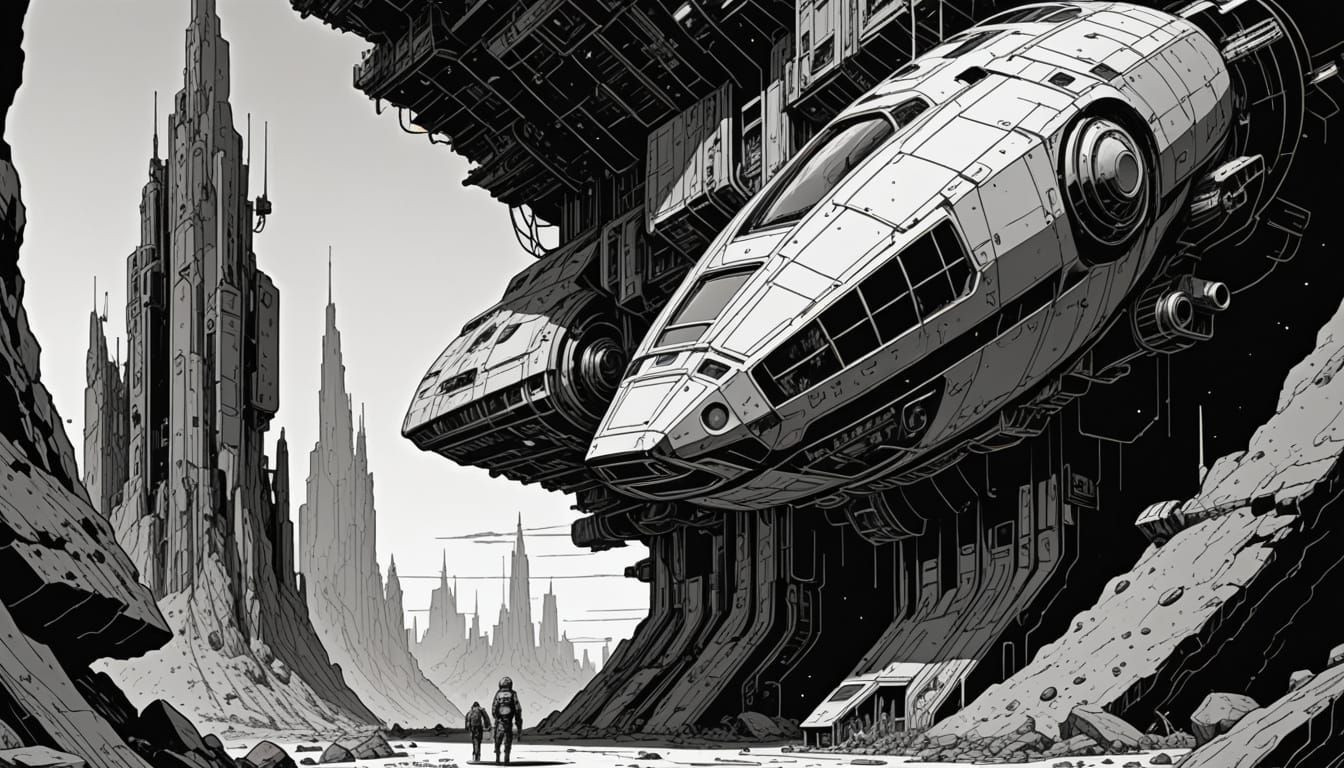 Moebius-Inspired Terraformation in Heavy Inks