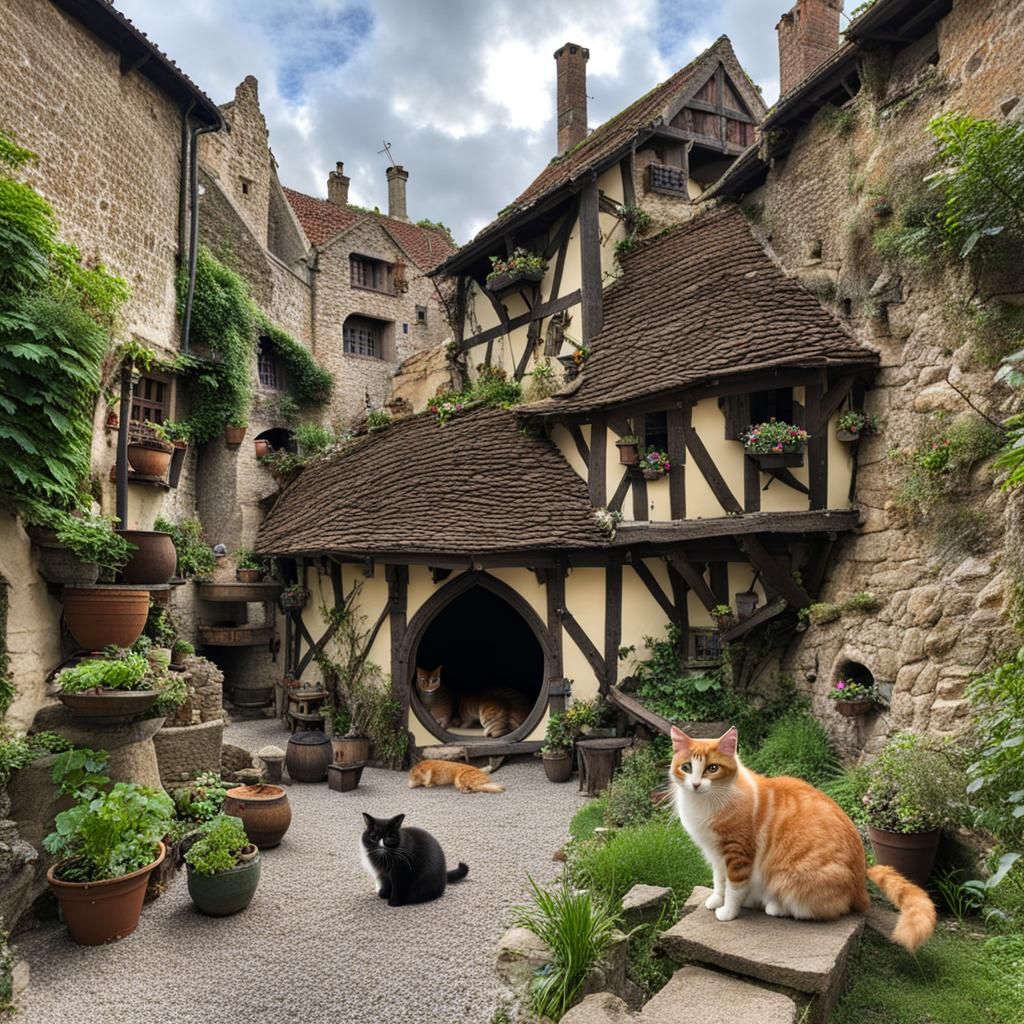Medieval Hideout with Cats