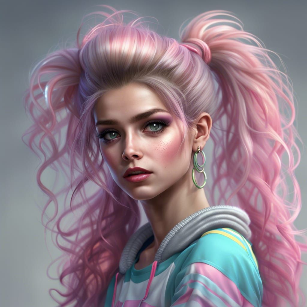 80s Teenager Portrait in Photorealistic Style