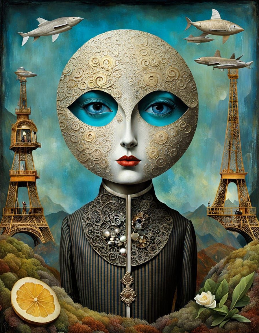 Surreal Lowbrow Collage Depicts Inner Turmoil