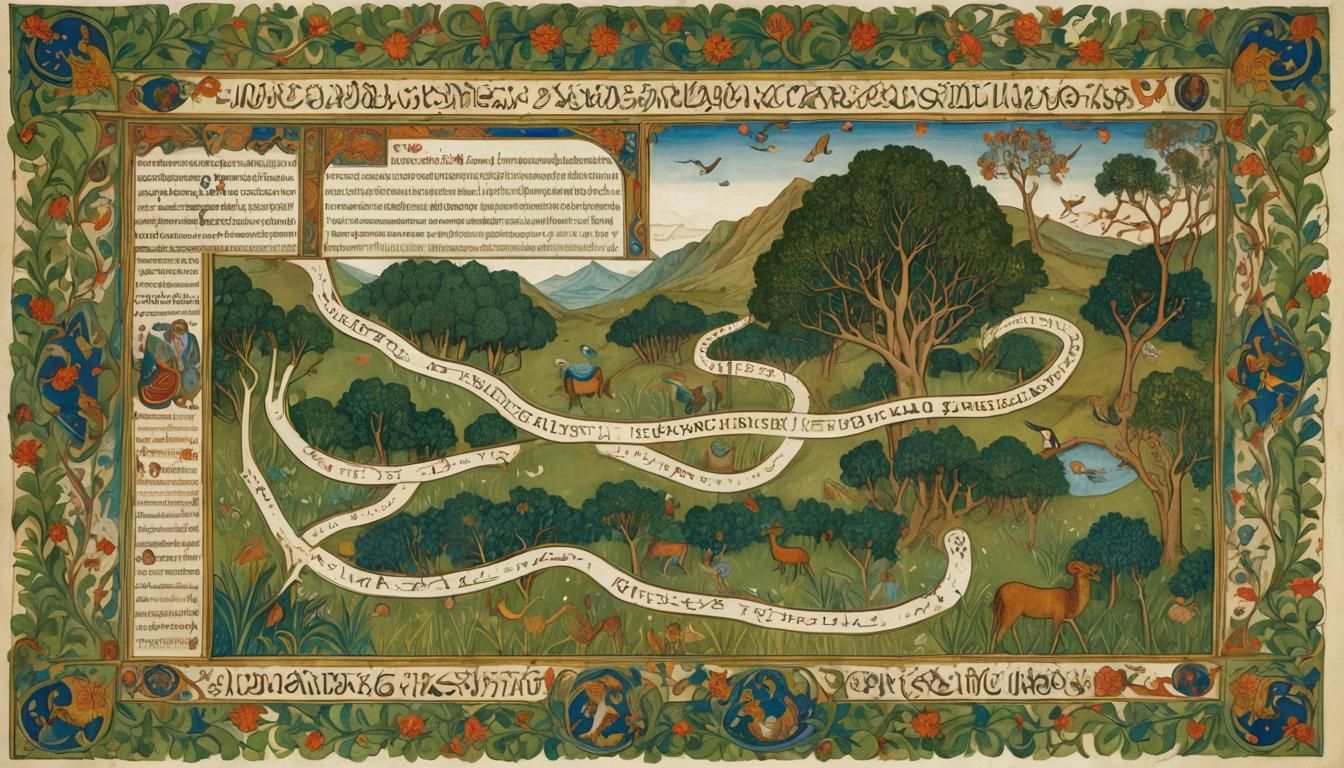 Moses' Journey: An Illuminated Manuscript Page